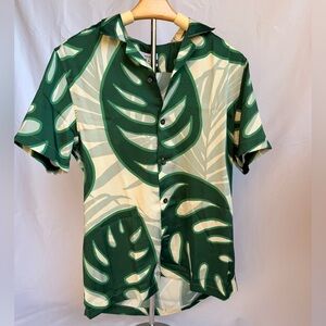 Reiss Green Tropical Print Shirt/Size M/Button Down Men’s /Unisex NWT